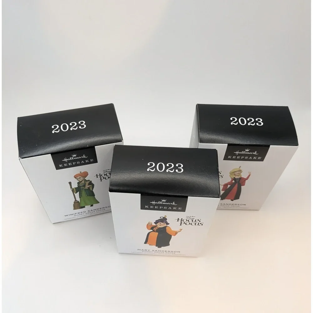 Hallmark DISNEY Hocus Pocus Ornaments, Winifred Sarah Mary Sanderson 3 Set NIB